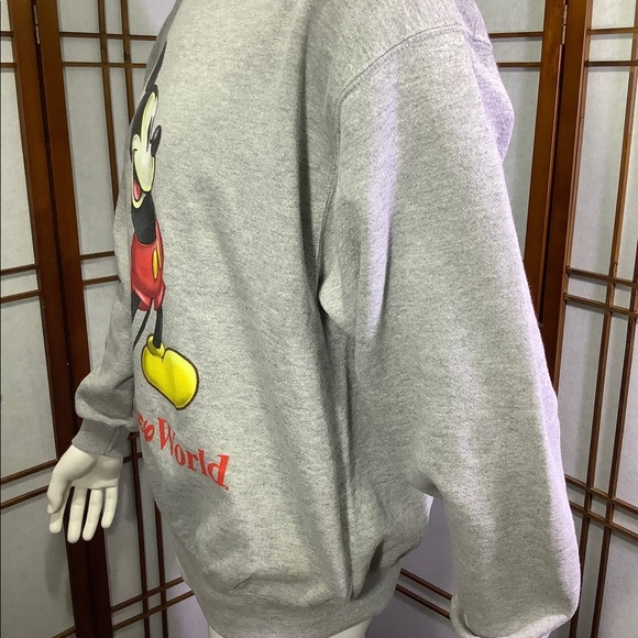 Walt Disney World Mickey Mouse Pullover Sweater Crew Neck Long Sleeve Gray Sz M - Picture 8 of 12